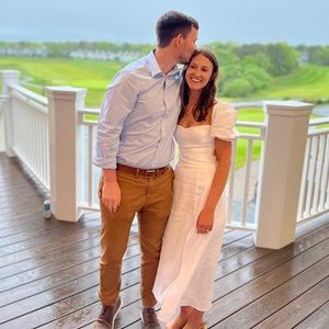 Reformation Denver Liner Dress in White